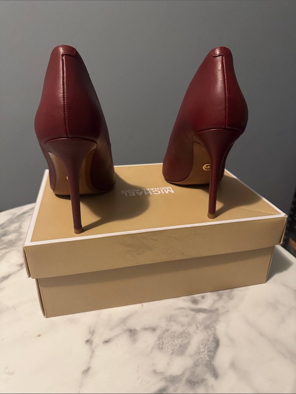 Michael Kors Merlot Leather Pointed Stiletto Pumps